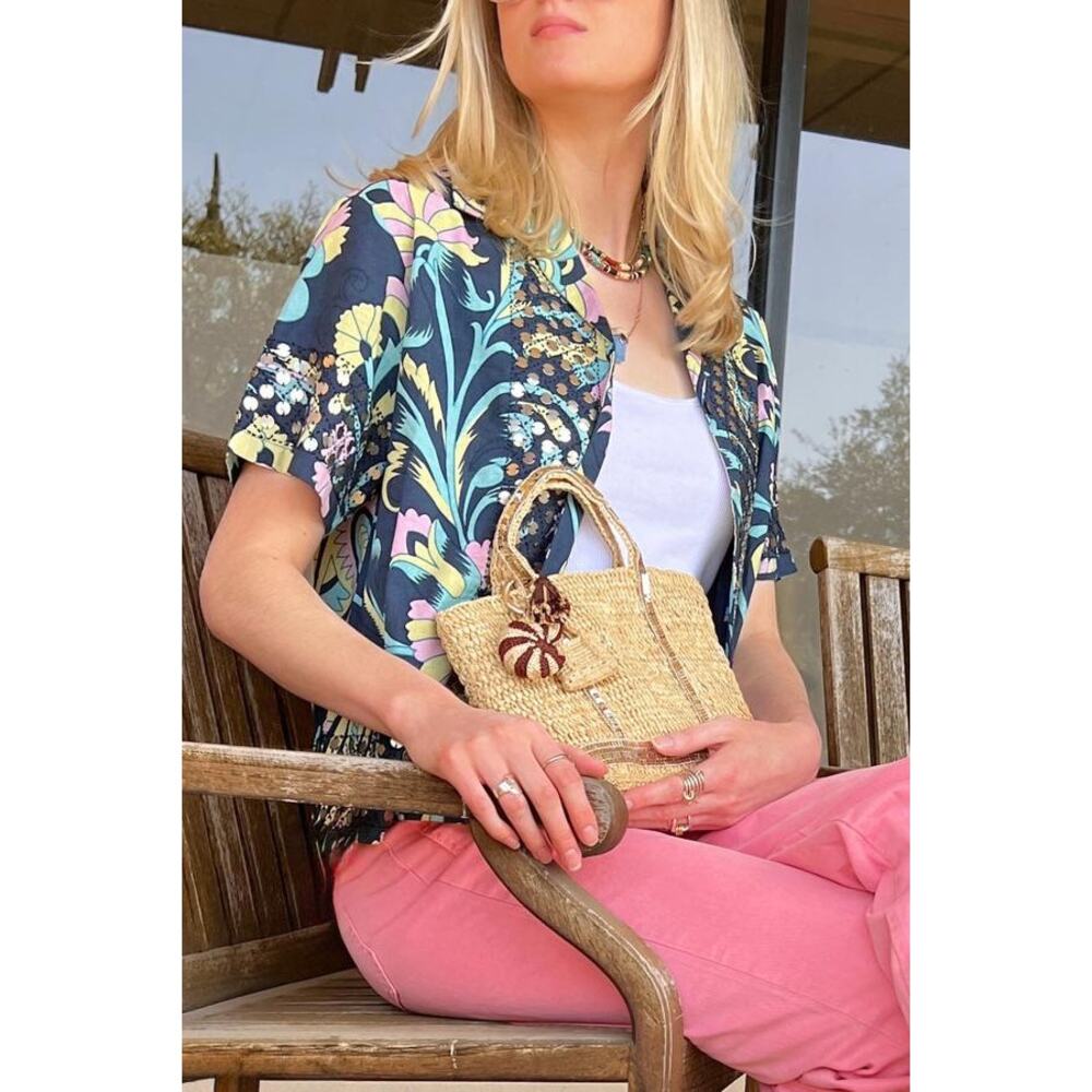 Alix of Bohemia Stevie Coin Shirt in Blue Riviera XS